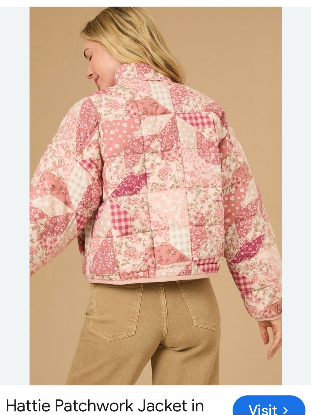 Pink Patchwork Quilted Jacket - Picture 2 of 5